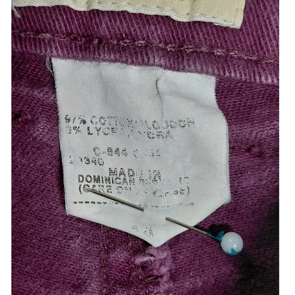 St. John's Bay Purple Corduroy Straight Leg Jeans Women See Measurements